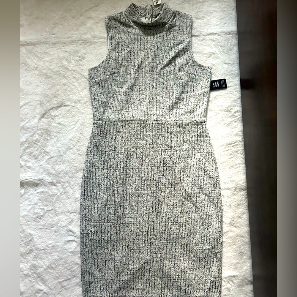 Mock turtleneck sleeveless Express knee-length dress